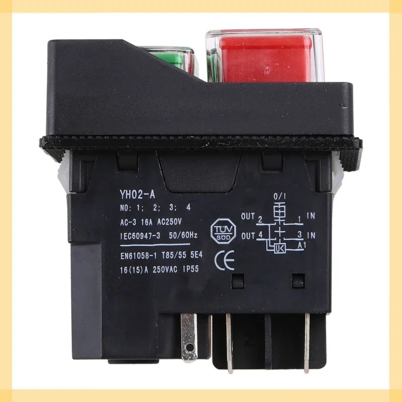 Interruptor Magnético impermeable, pulsador a prueba de explosiones, bajo voltaje y sobrecarga, protección, YH02-A, AC220V, 1 ud.