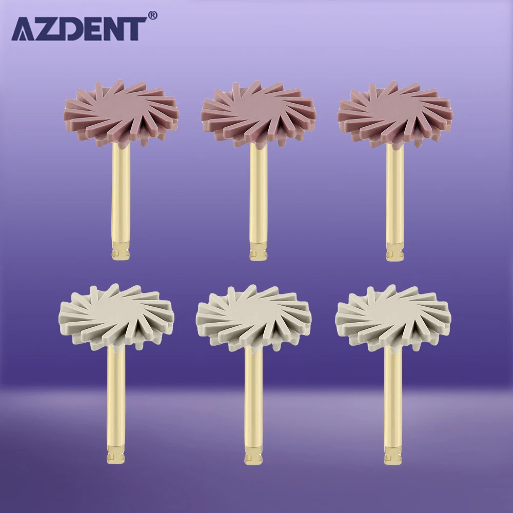 6 sztuk/pudło AZDENT Dental Composite Polishing Wheel Pre-polerowanie Polerowanie o wysokim połysku 135 ° C Autoklawowalny