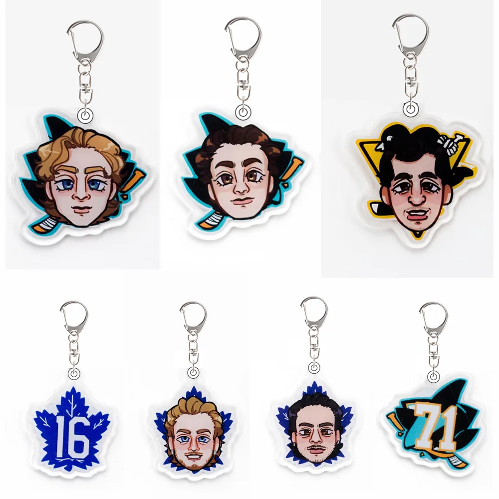 Llavero de acrílico de la serie NHL San Jose Sharks Toronto Maple Leafs, colgante para mochila, regalo creativo para festivales