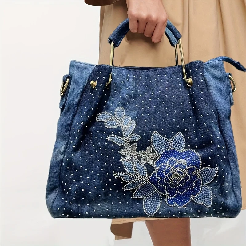 

Ladies' fashionable inlaid elegant handbag, personalized street style Y2K spicy girl digital printed shoulder bag