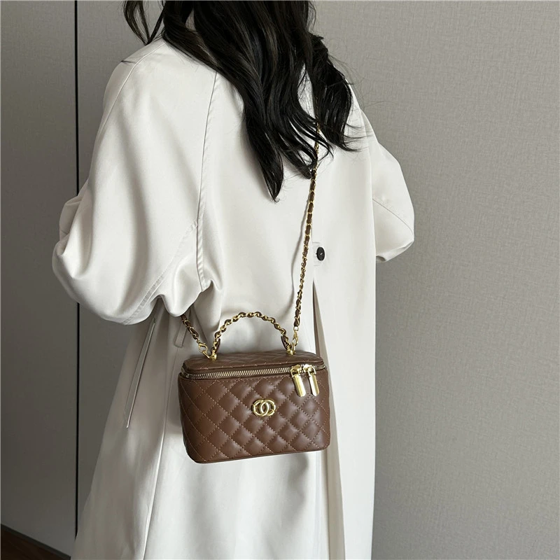 Bolso de mano a la moda para mujer, bolsos de cuero espaciosos, bolso de hombro para mujer, marca de lujo, diseño elegante clásico Popular