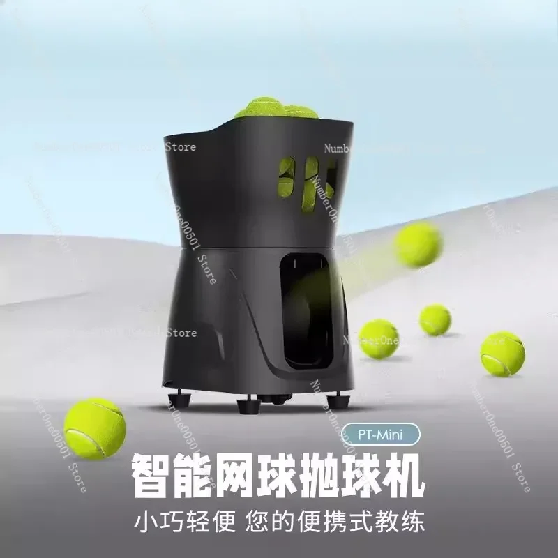 PT-Mini Mini Electric Tennis Ball Machine Portable Indoor Tennis Trainer Self Throw Practice Device