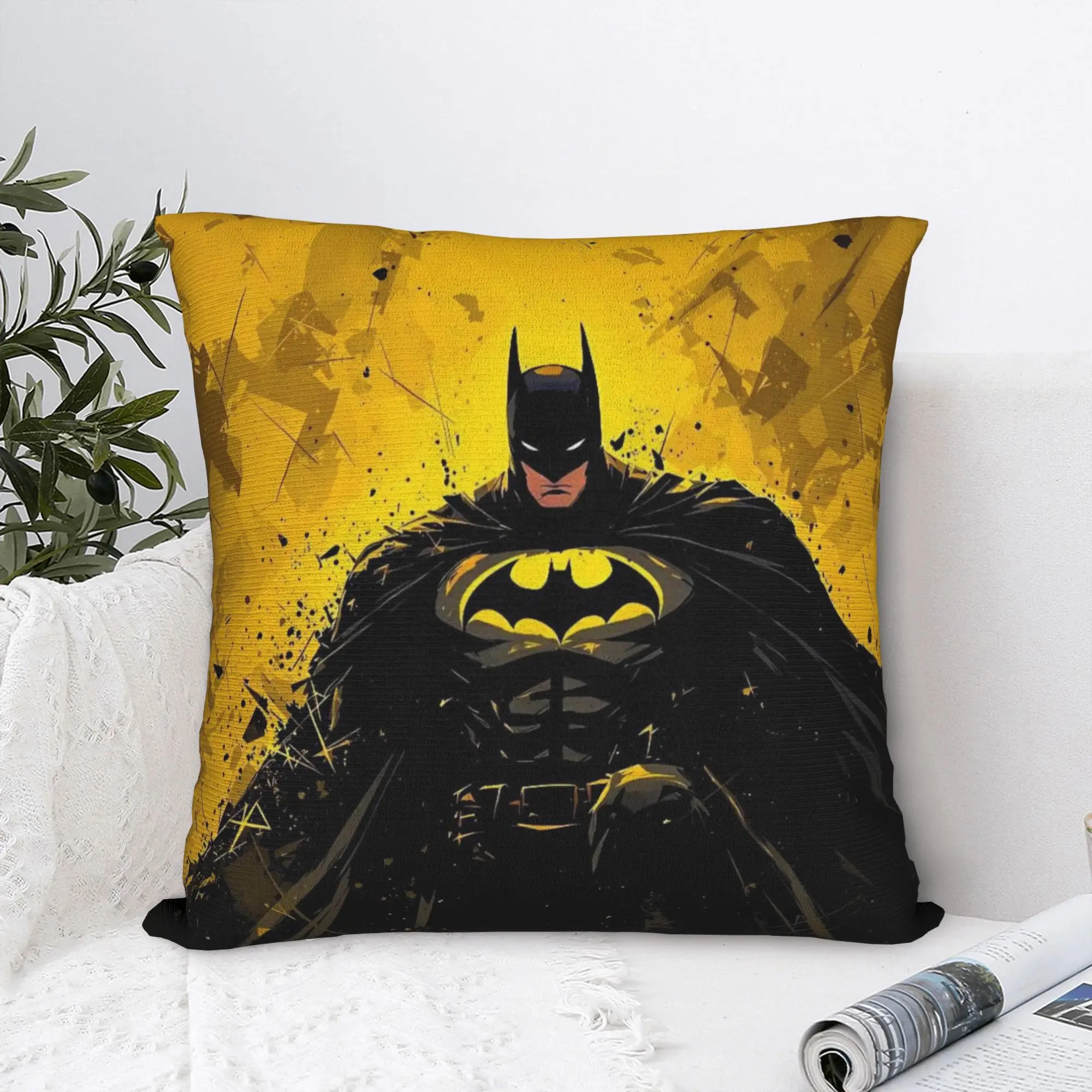 Batmans Bruce Wayne Square Pillow Covers Polyester Home  Cushion Case Cool Home Decoration Throw Pillow Case 45*45