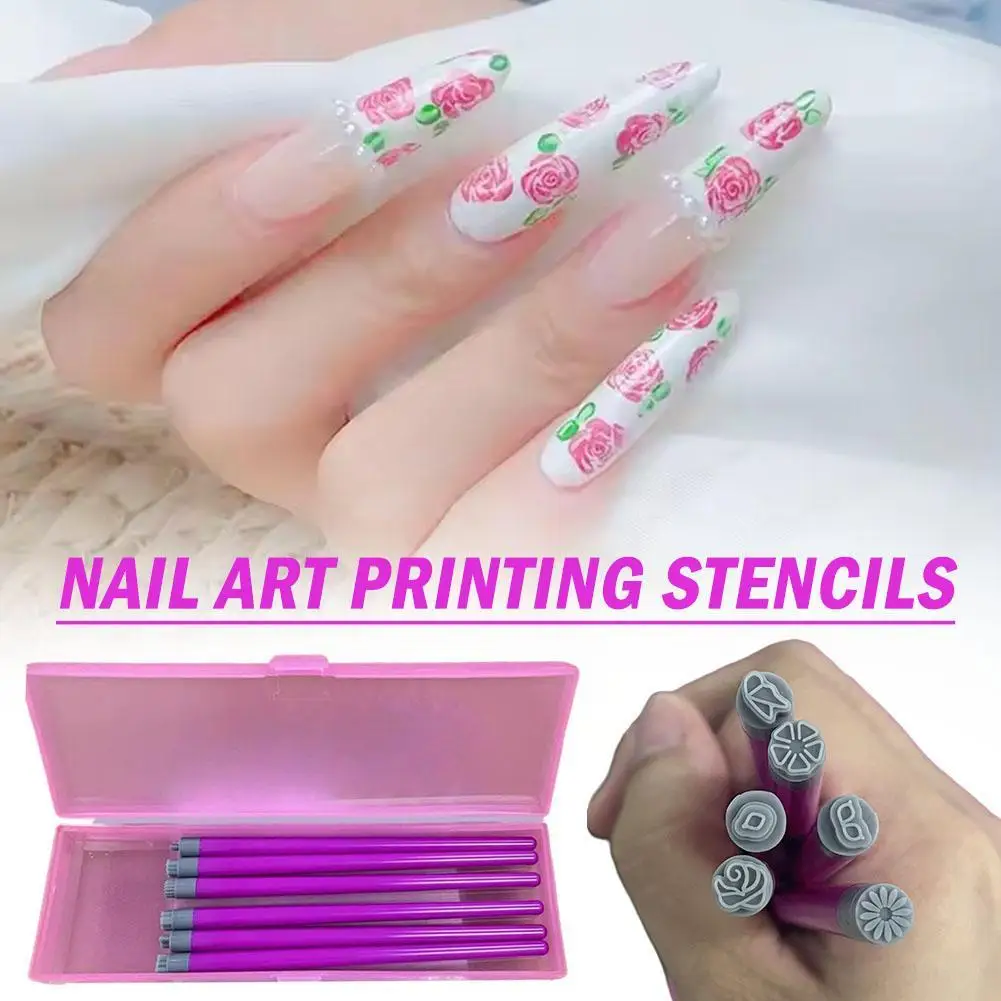 6/10/15/20/30pcs Nail Art Stamp Pen Daisy Butterfly Star Heart Leaf Handicraft Nail Art Flower Stamp Nail Graffiti Dotting Tools