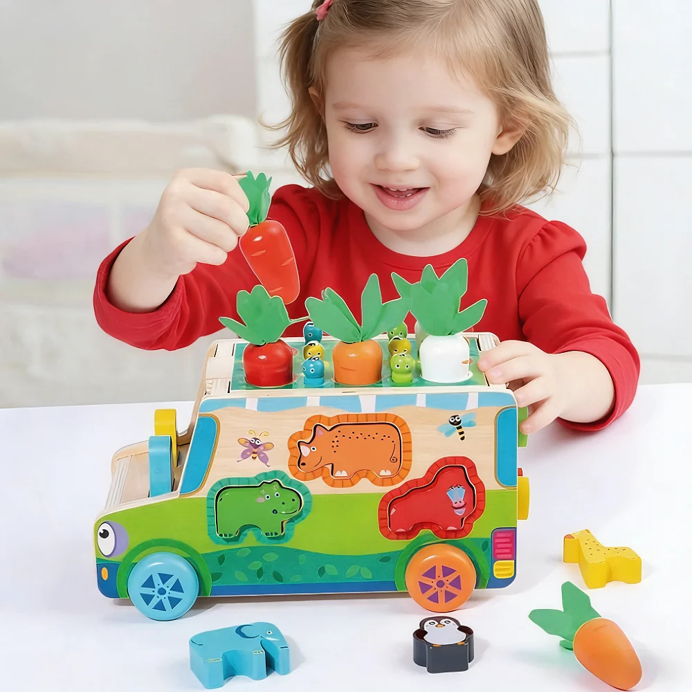 

Деревянная игрушка-морковка Монтессори для 1-3 лет, развитие мелкой моторики, образовательный подарок для малышей, мальчиков и девочек, день рождения