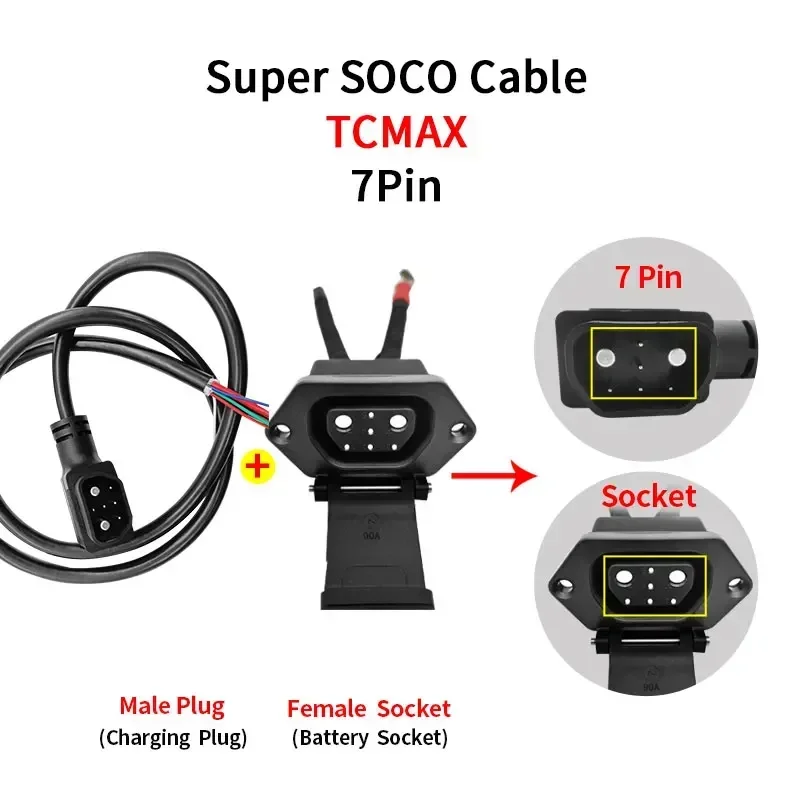 Per Super SOCO TC Max accessori per batterie originali spina di ricarica per il corpo presa per batteria cavo di scarica di carica intestazione