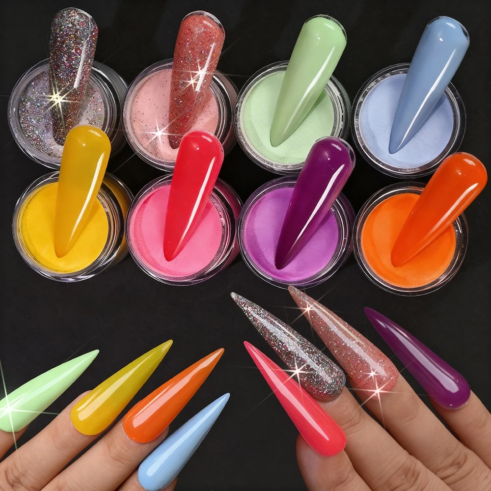 8jar * 10ml conjunto de pó de imersão de cor de natal glitter vermelho verde pó de imersão de unhas francês extensão de unhas escultura poeira manicure salão de beleza