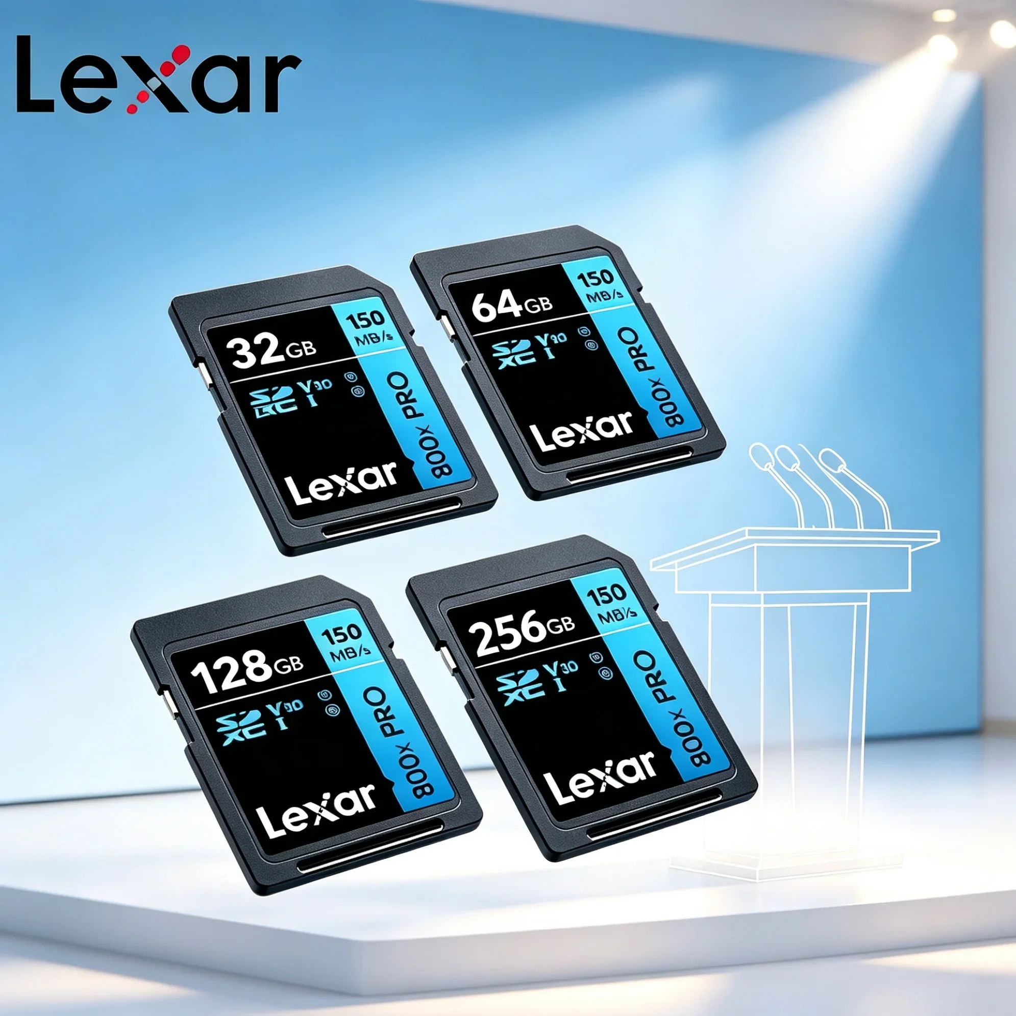UHS-I SDXC Memory Card 256GB 128GB 64GB Lexar 800x Pro V30 Class 10 150MB/s Read 4K UHD Video for Camera Camcorder Photography