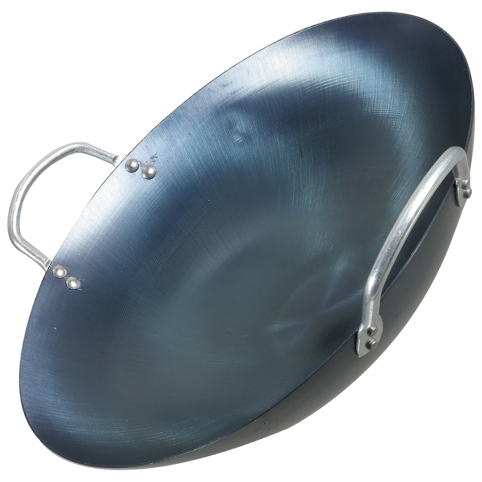 

Heavy Duty Carbon Steel Wok 14 Inch Round Bottom With Wooden Handle Multi-Functional Cooking Pan For Gas Stove Kitchen