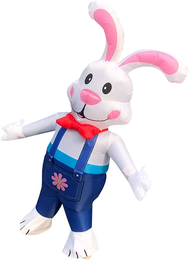 Easter Inflatable Rabbit Mascot Costume Fancy Dress Halloween Cartoon Dress Outfits Carnival (Fit for 1.6 to 1.9M Height)