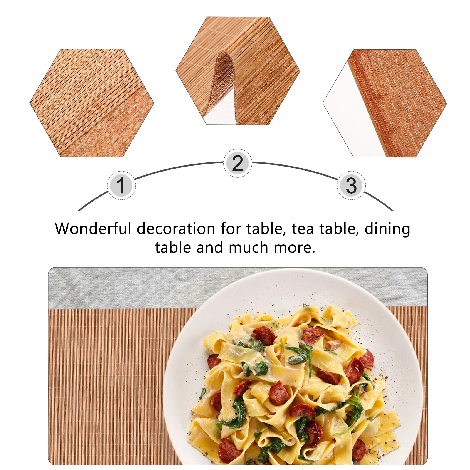 Bamboo Tea Mat Cushion Curtain Table Runner Placemat Wall Decor Decoration for House Coffee