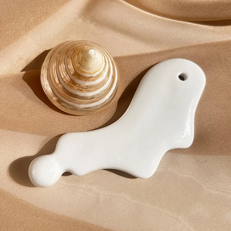 

Massage Gua Sha Plate Ceramic Guasha Massage Board Ring Shape Skin Tightening Compact Ergonomic For Face Head Shoulder Knee
