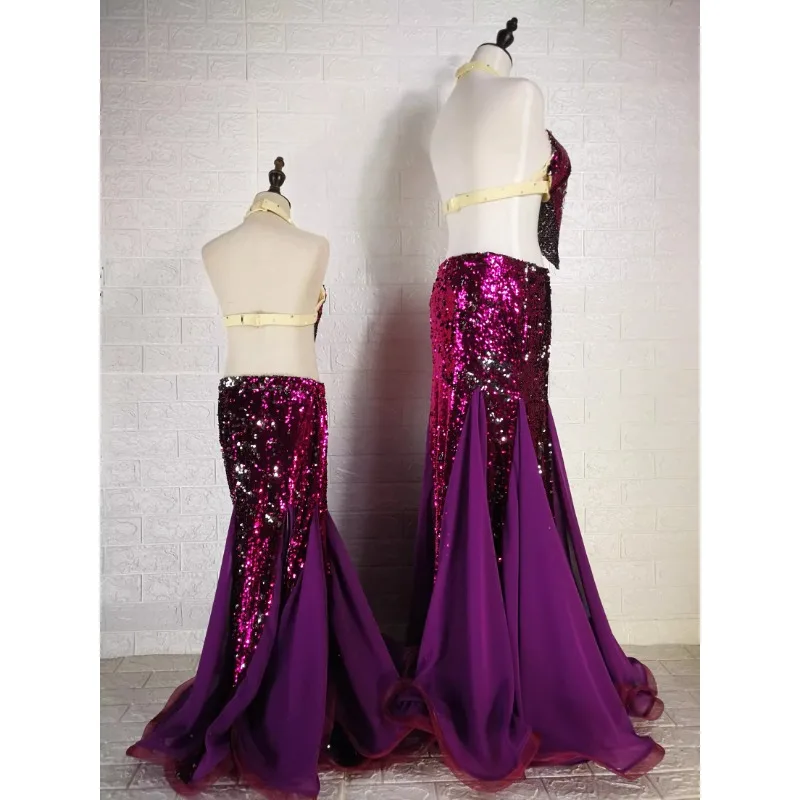 Customized Multiple Ways To Wear Inspiring Short Skirts+large Skirt Belly Dance Dress Performance Costumes Belly Dancing Bra