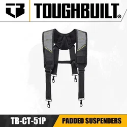 TOUGHBUILT TB-CT-51P Padded Suspenders Universal Construction Shoulder Harness with Four Lumbar Straps Power Tool Accessories