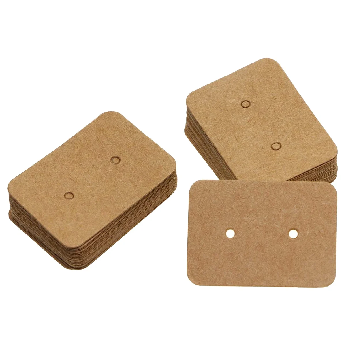 50PCS Small Blank Kraft Paper Ear Studs Earring Display Cards Price Label Tag Jewelry Cards Holder, 3.5 x 2.5cm (Bronze)