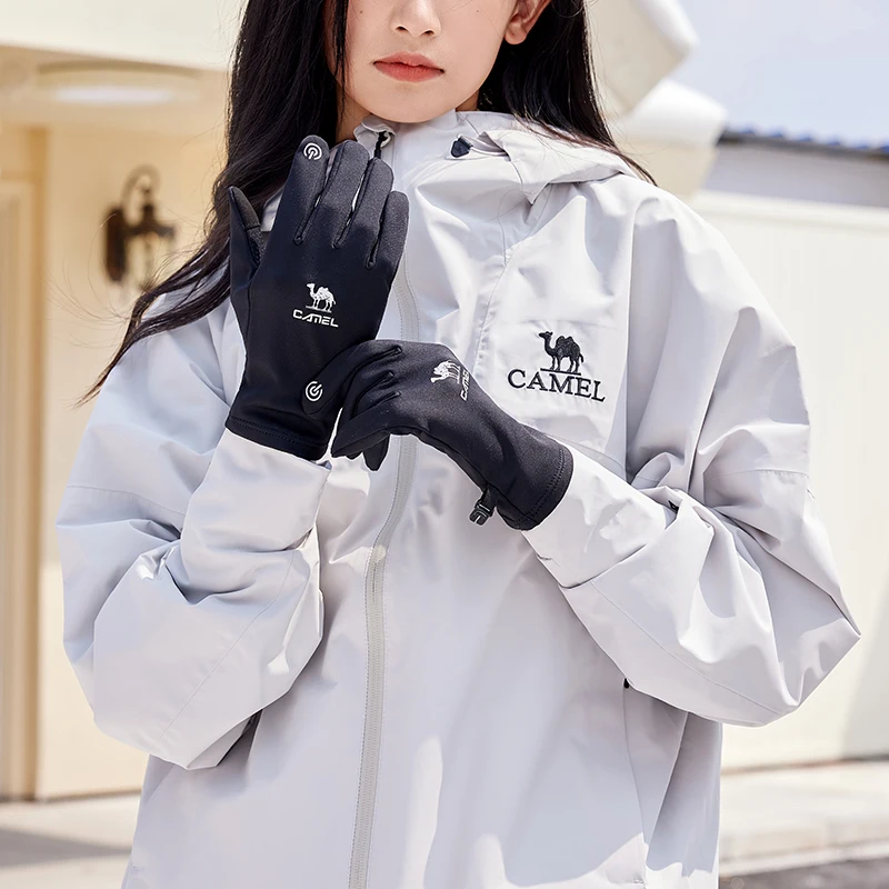 GOLDEN CAMEL Warm Gloves 2025 New Winter Men's Sports Anti-Slip Coldproof Plus Velvet Cycling and Driving Touch Screen Gloves