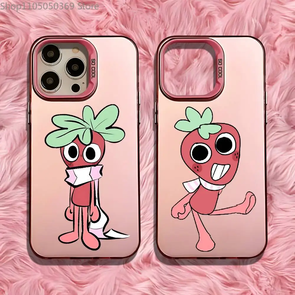 Чехол для телефона D-Dandys Sprout W-World для iPhone 17,16,15,14,13,12,11, Pro, Max, Plus, Mini, Air, SE4, розовый матовый жесткий бампер