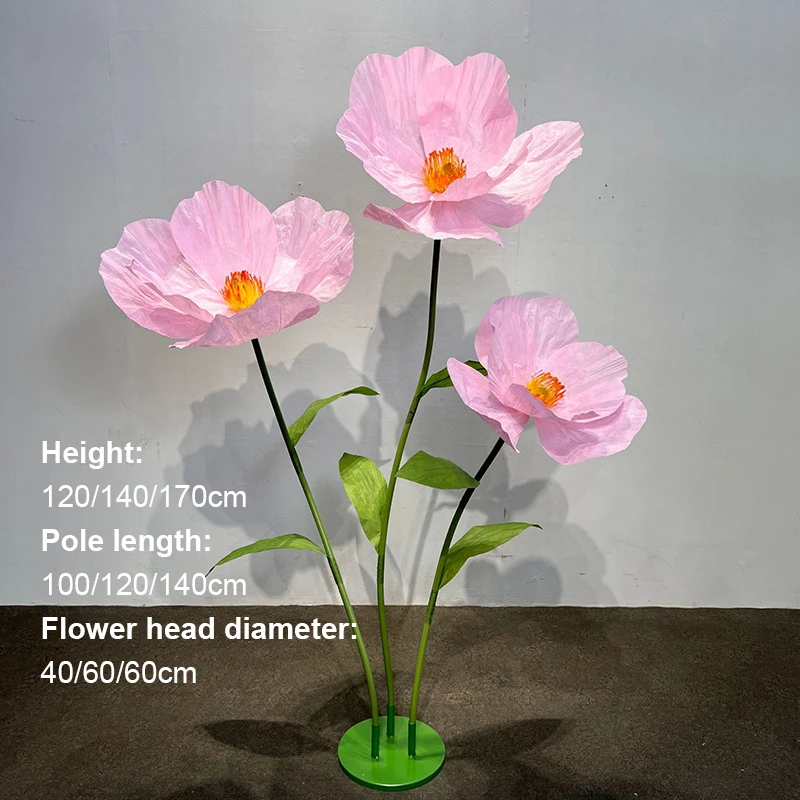 Bruiloft Kunstbloemen Papier Klaproos Bloem Muur Tuin Decoratie Fotografie Props Etalage Feestartikelen Home Decor