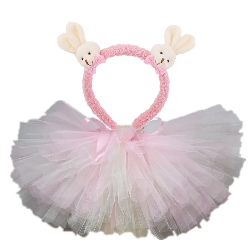 

Rabbit Bunny Tutu Skirt Unicorn Costume Tutu Skirt Girl With a Headband Baby Birthday Party Clothes For Halloween Christmas