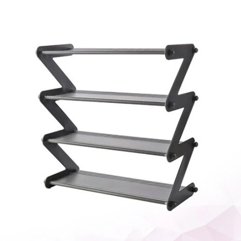 1Pcs Layered Shelf Dark Grey Plastic Shoes Storage Rack for Kitchen Pot Storage Rack Home Organization Solution