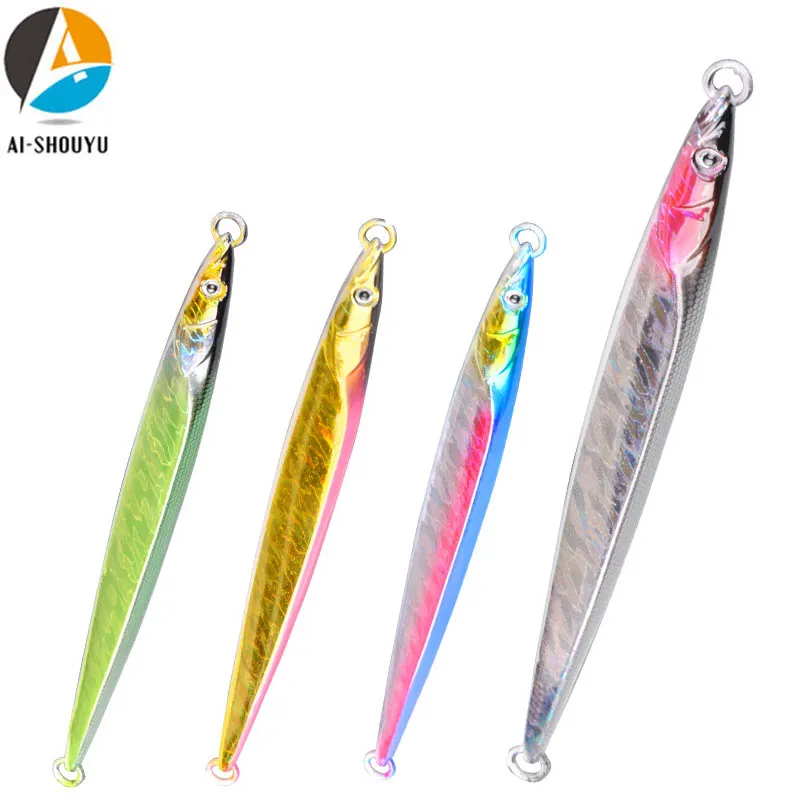 

AI-SHOUYU New Matel Fishing Lure Slow Jigging Spoon Lures 160g/210g/260g Laser Lead Fish Sea Bass Fishing Bait Hard Lure