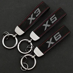 2024 High Grade Suede Leather Key Chain Rings Man Women Keyring Luxury Car Keychain For GT X1 X2 X3 X4 X5 X6 X7 Accessories
