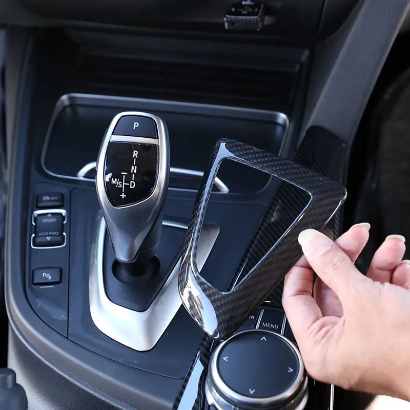 For BMW 1 3 4 Series F20 F21 F22 F23 F30 F34 F35 F32 Real Carbon Fiber Car Interior Gear Shift Frame Cover Trim Car Accessories