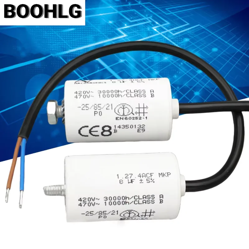 1 PCS 1.27.4ACF MKP 8uF Capacitor de partida do motor