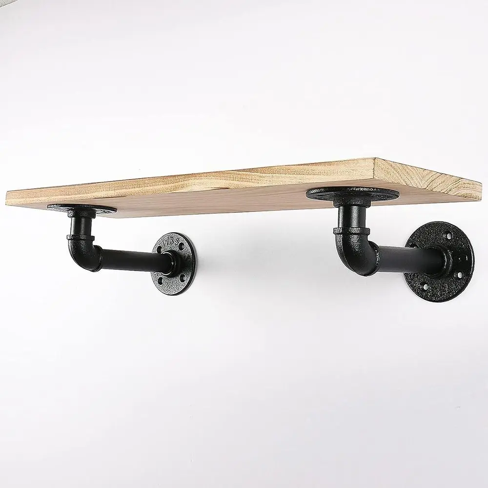 Pipe Shelf Bracket Iron Industrial Pipe Shelf Bracket Mounting Bracket Holder Storage Holders Racks Home Accessories