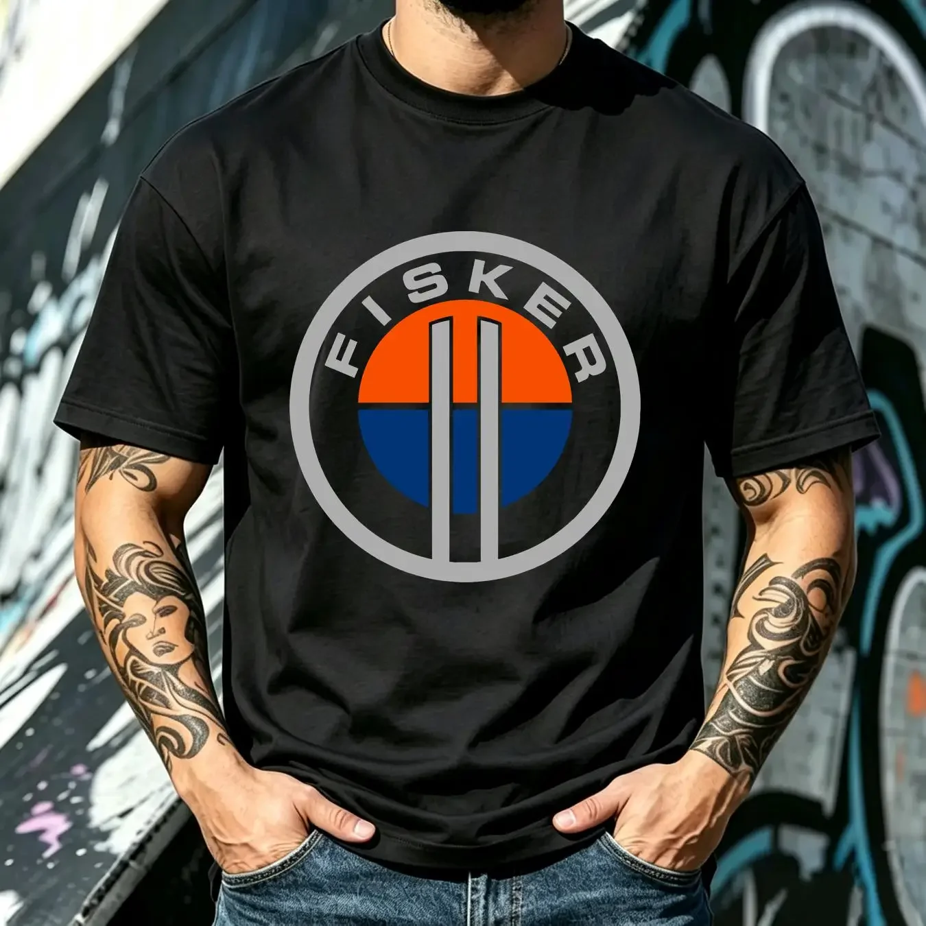 washed T Shirt Fisker Ocean Logo Beach Active Funny TEE Size S to 5XL vintage Washed Breathable homme Soft Slightly Stretched
