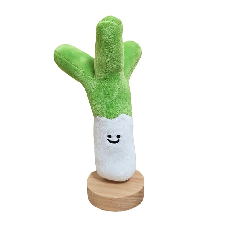 Adorable Stuffed Gift for Kids; Green Onions Plush Toy; Cartoon Scallion Garlic Doll; Veggie Pendant for Bag Car Keychain