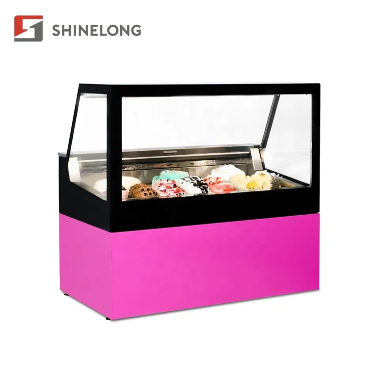 Commercial Ice Popsicle Display Case Refrigeration Equipment Counter Upright Italian Ice Cream Display Freezer