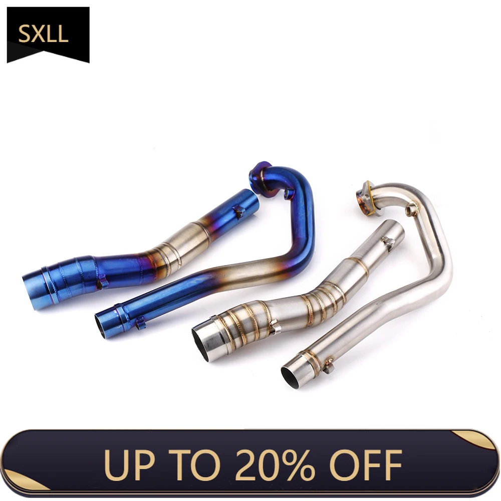 

SXLL Stainless Steel LC150 Exhaust Y15ZR Header 51mm Muffler Slide Sniper 150 Actuator 150 Elbow MSKING 150cc Muffler Tube