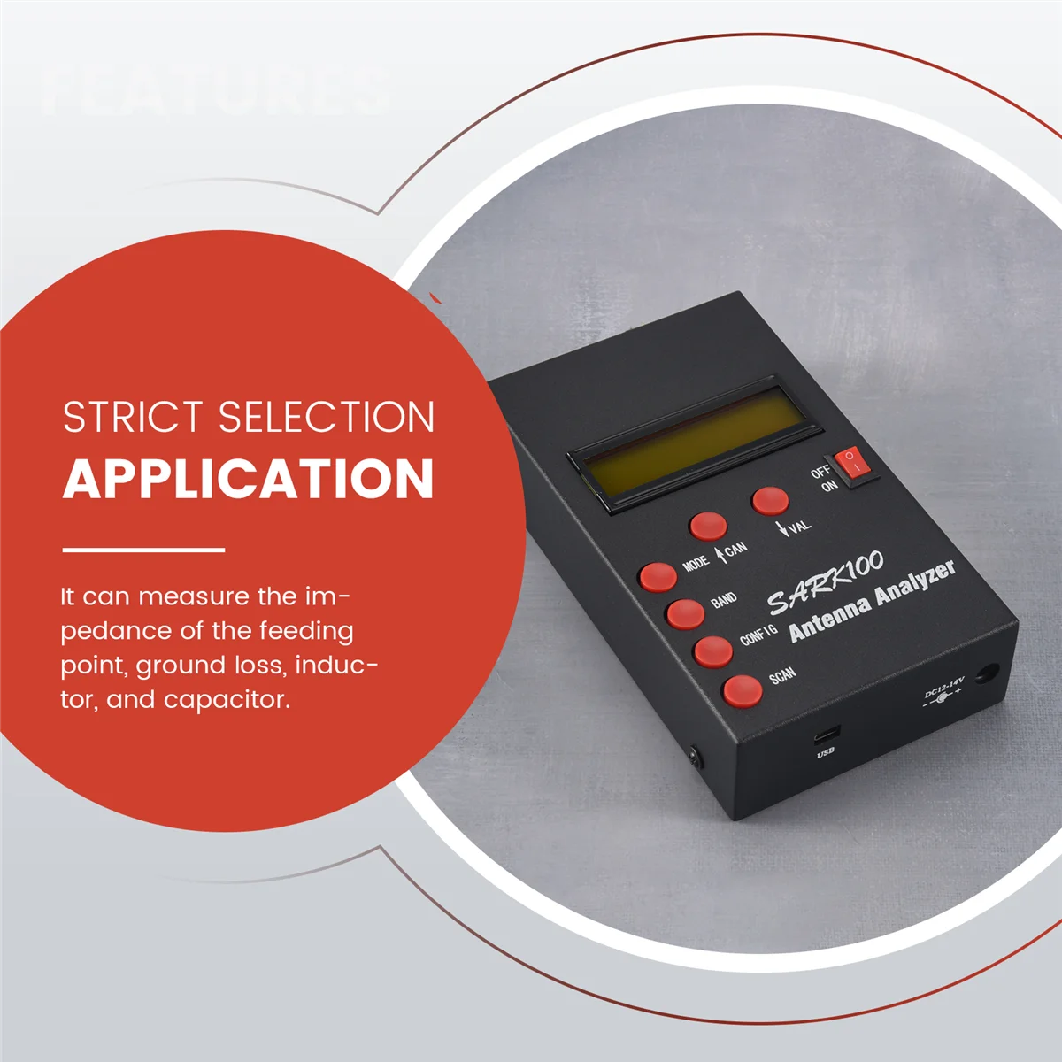 

SARK100 Antenna Analyzer Meter 1-60MHz Shortwave SWR Antenna Analyzer with 1.0 to 9.99 SWR Usable Measurement Range