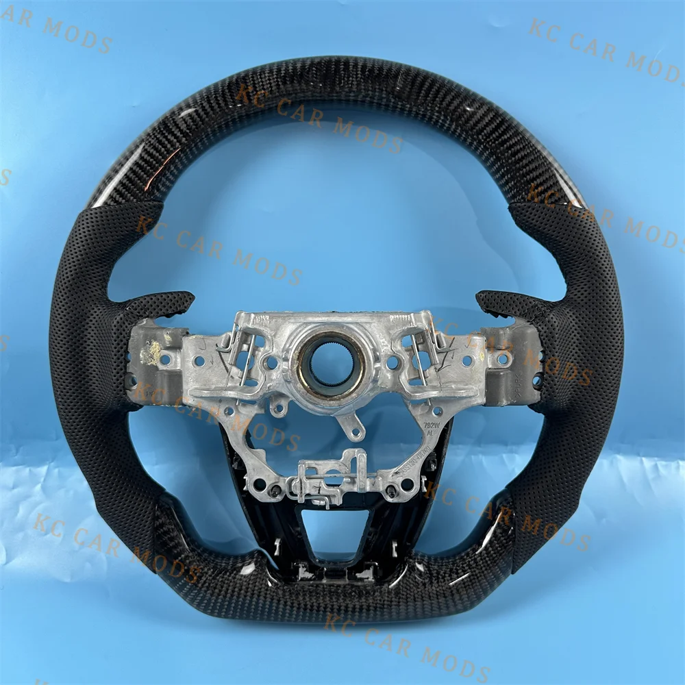 Volante personalizado em fibra de carbono para Lexus RX 2023-2026, com couro perfurado, upgrade de volante F Sport, peças automotivas.