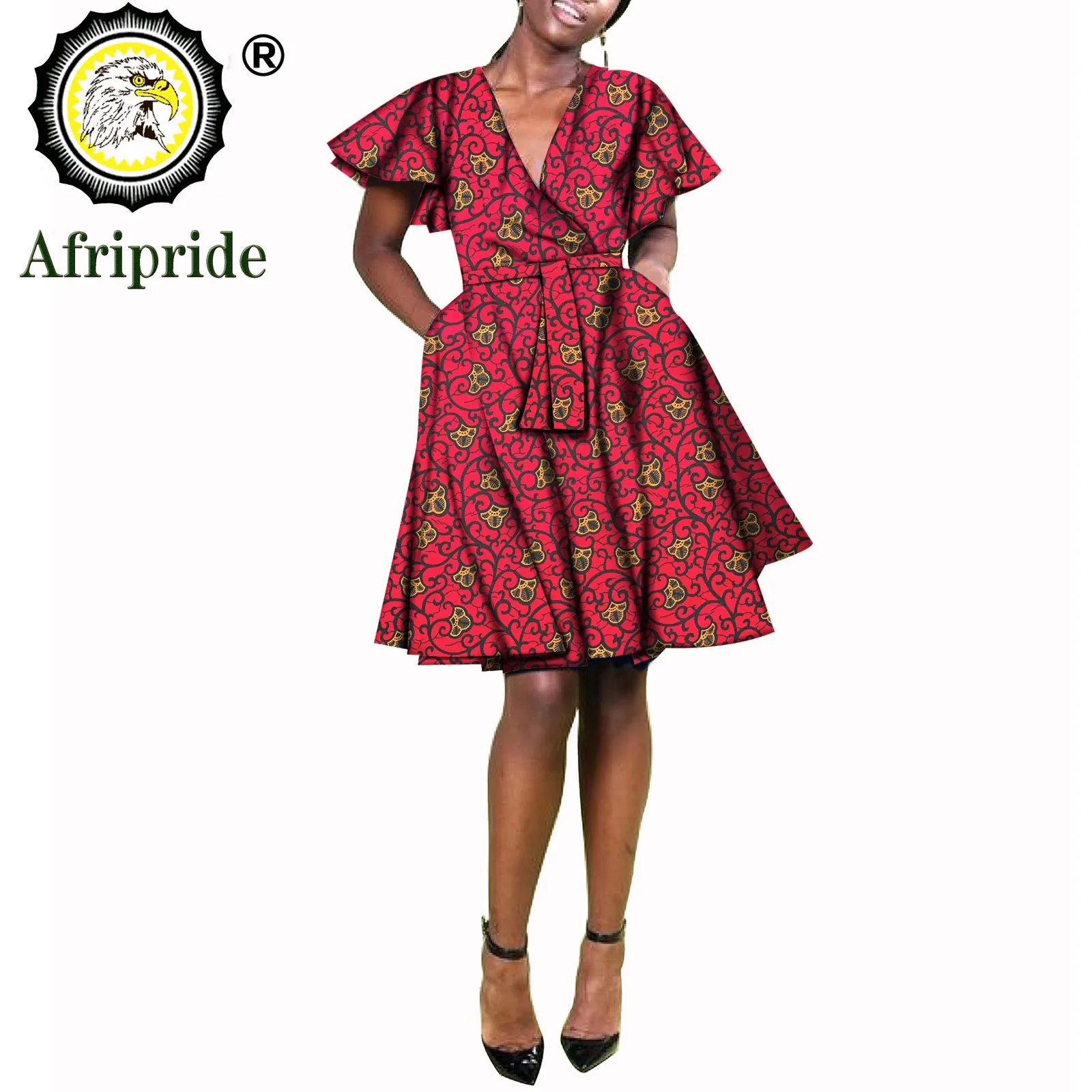 2024 African Print Dresses for Women Dashiki Plus Size Dress Ankara Fabric Bazin Riche Wax Fashion Party AFRIPEIDE S1925052