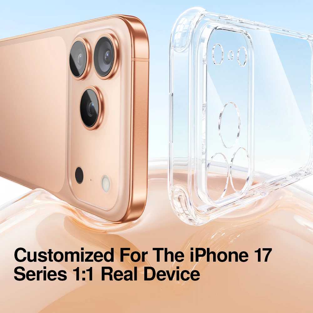 SmartDevil Transparent Phone Case for iPhone 17 Pro Max 17 Pro 16 Soft Back Cover Airbag Shell for iPhone Air Anti-drop