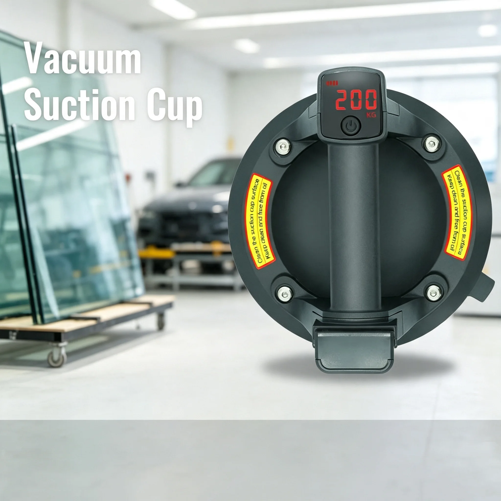 Protable 200Kg Intelligent Display Industrial Grade Electric Vacuum Suction Cup Heavy Duty Lifter For Granite Tile Glass