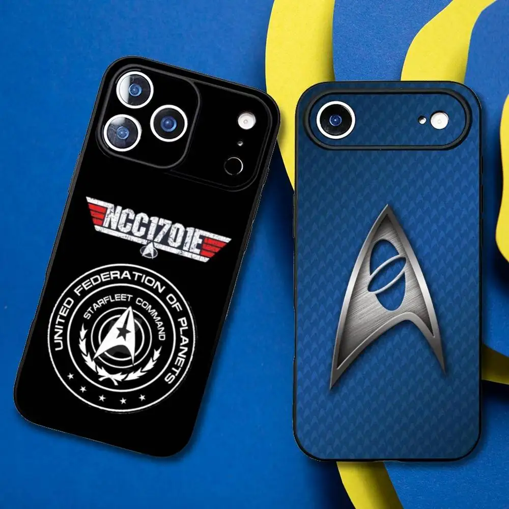 

Star Trek Ships Logo Phone Case For iPhone17,16,15,14,13,12,11 Plus,Pro Max Soft Black Cover