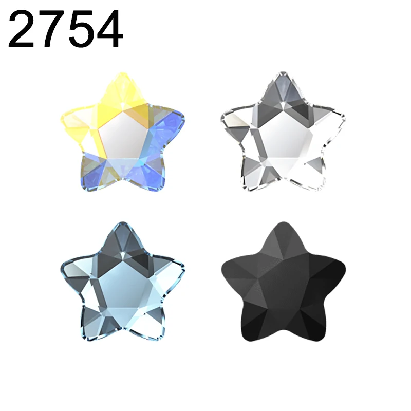 Genuino 2754 estrella flor parte posterior plana No Hotfix de Austria cuentas sueltas diamantes de imitación para decoración de uñas DIY accesorios para hacer joyería