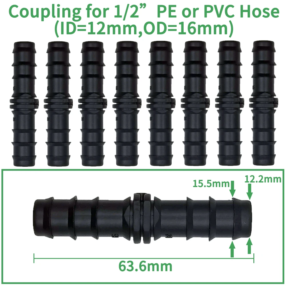 1/2" 3/4" Male Female Thread Connector To Barb 16mm 20mm 25mm PE Hose Adapter Tee Elbow Garden Irrigation Drip Watering System