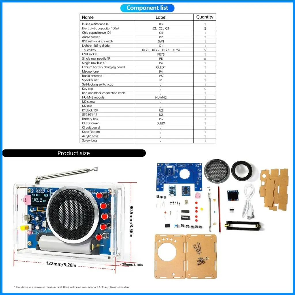 

FM Radio Наслаждайтесь DIY Fun в паре с RDA5807 Radio Module Перезаряжаемая батарея