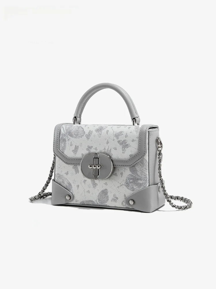

Candy&Kenny Embroidered Pattern Handbag Women's Faionable Box Sle Handbag New 2024 Casual Lo Bule Closure
