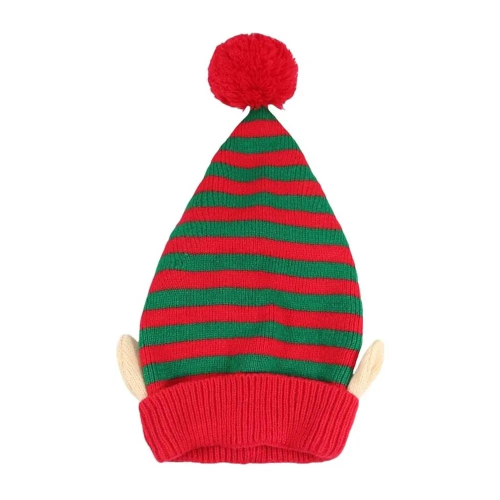 gorro-de-natal-de-malha-com-contraste-de-cores-quente-com-pompom-pontiagudo-espesso-elastico-divertido-para-festas-e-atividades-ao-ar-livre