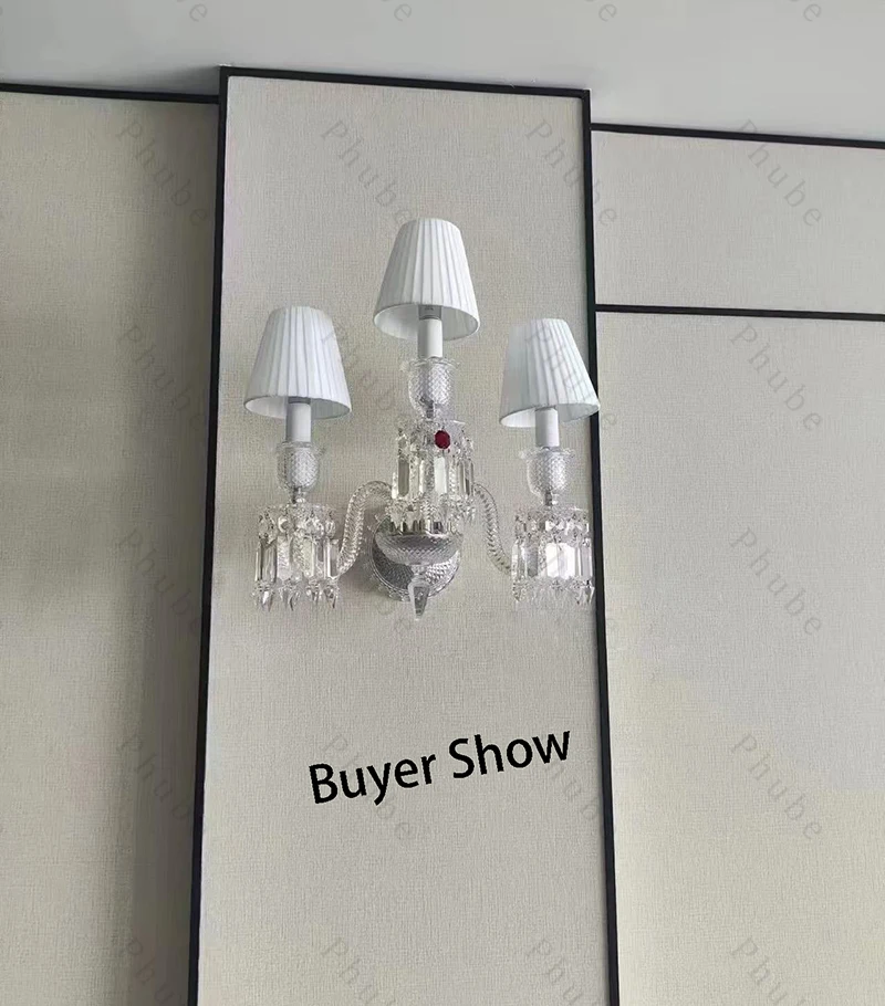 Luxury Hotel Lobby Large Big Crystal Wall Lamp for Club Hall Villa Living Room Office Wall Sconce Indoor Wall Light Fixtures