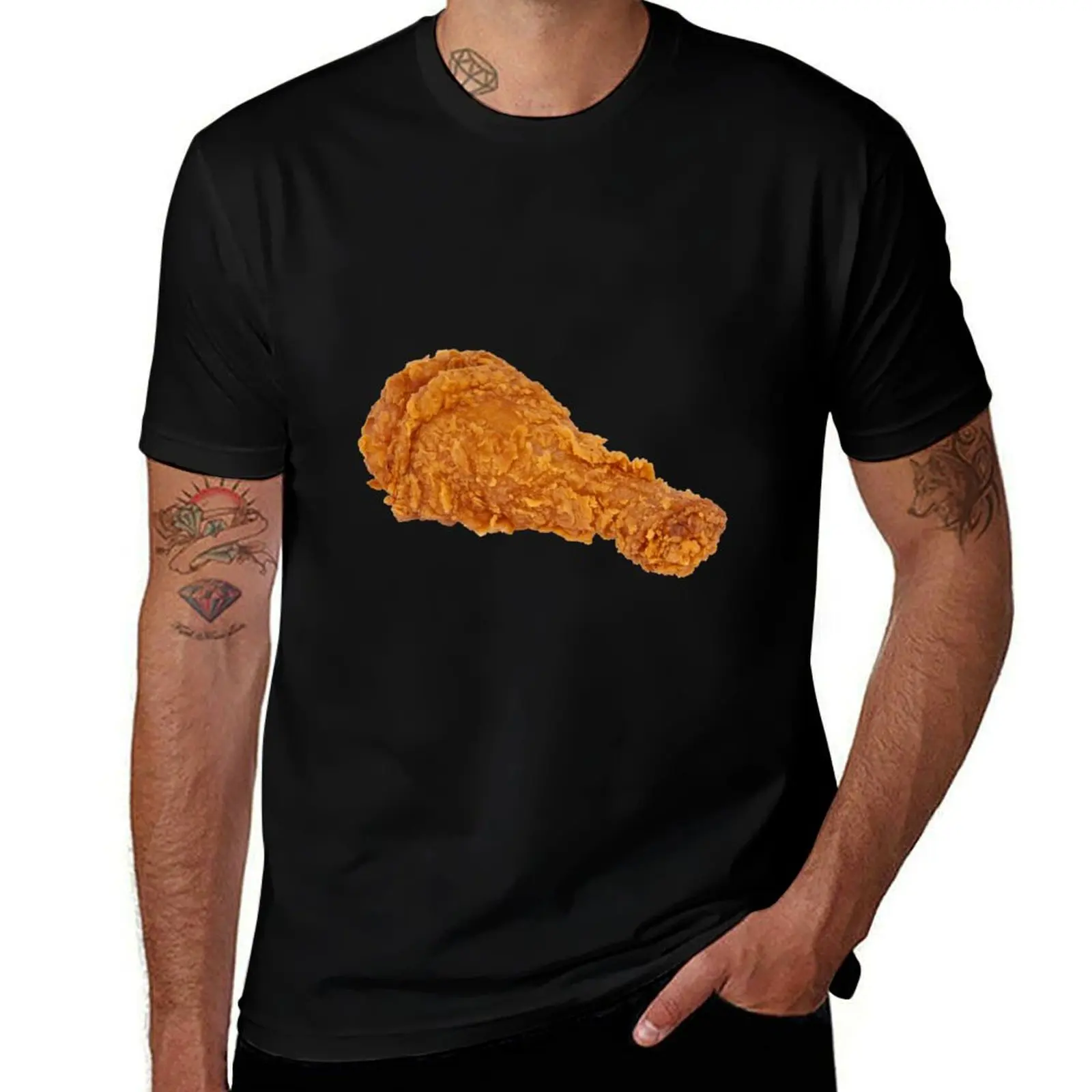 

Fried Chicken Pattern T-Shirt anime figures heavyweights oversize t-shirts man blacks mens graphic t-shirts anime