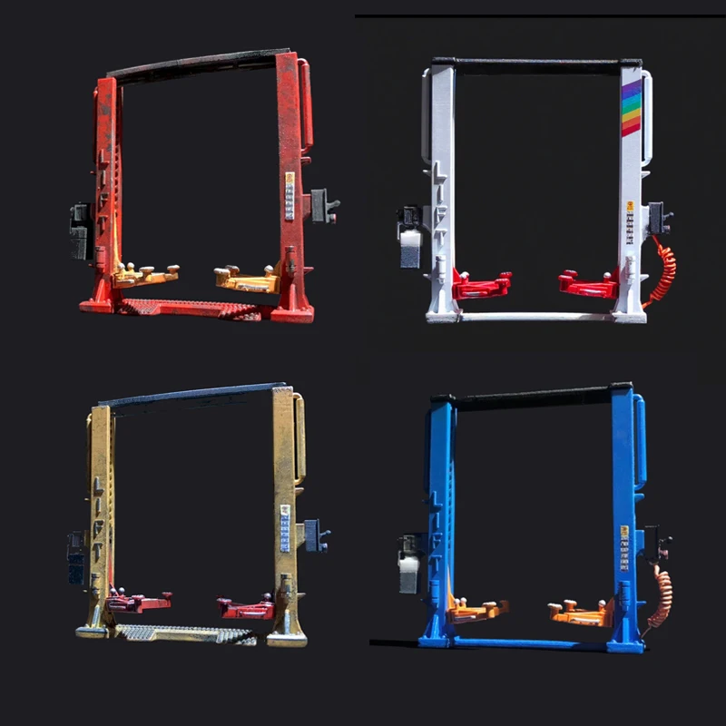 1PCS 1/64 Scale Resin Automotive Gantry Lift Model Height-adjustable Painted Miniature Car Hoist Assembly Part for Diorama Scene