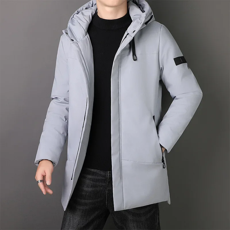 New 2024 Brand Hooded Casual Fashion Long Thicken Outwear Parkas Jacket Men Winter Windbreaker Coats Men Clothing High Quality