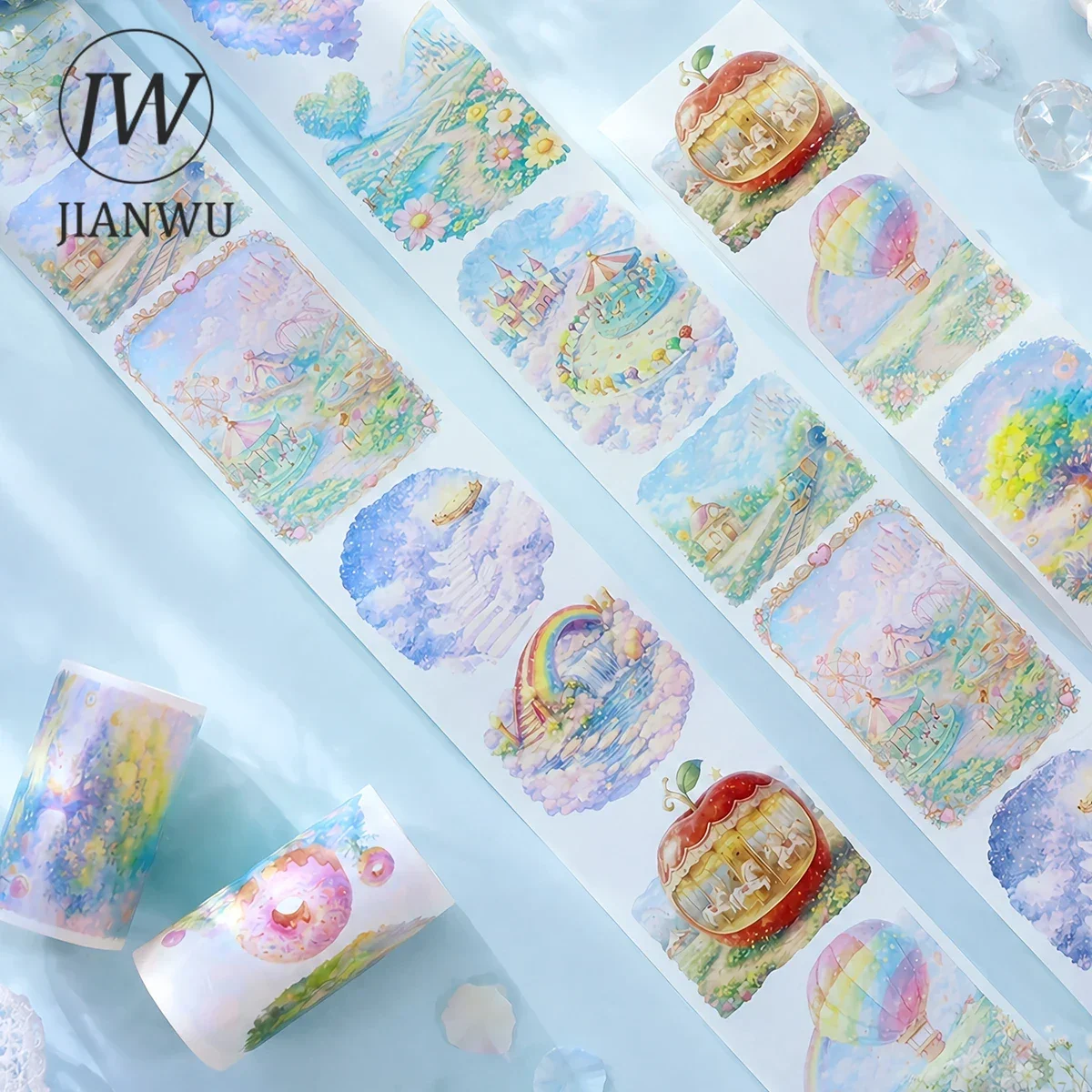 JIANWU 70mm*200cm Dream Colorful Amusement Park Landscape Material Collage Scrapbooking Washi Tape Creative Journal Stationery