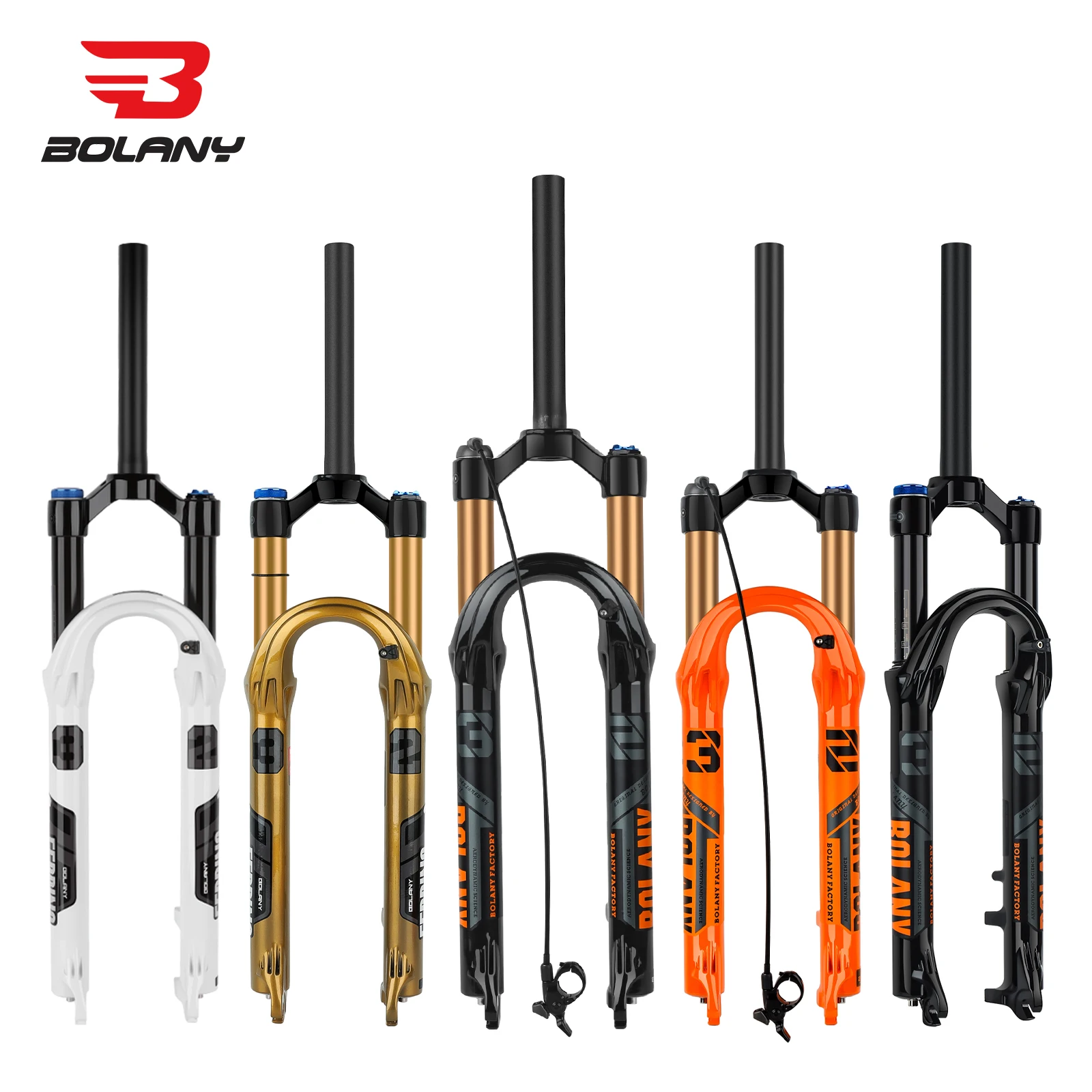 

Bolany MTB Bicycle Air Supension Fork 27.5/29 Inch Straight Tube Mountain Bike Fork 120mm Travel Magnesium Alloy Quick Release